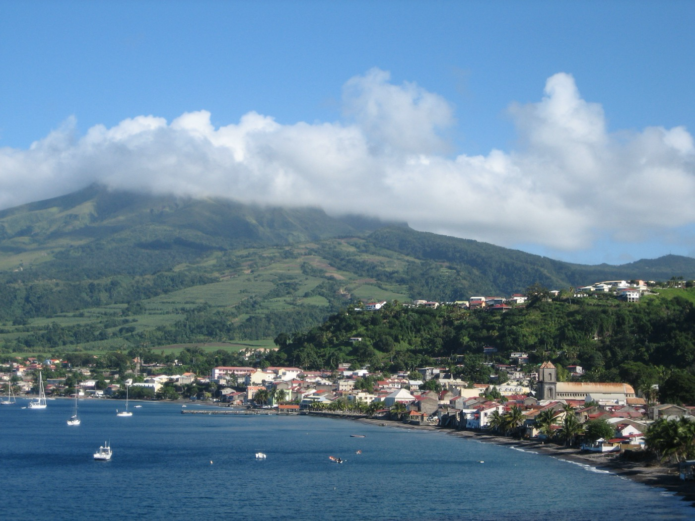 Saint-Pierre town beneath Mount Pelée